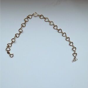 14k Gold Heart Link Bracelet